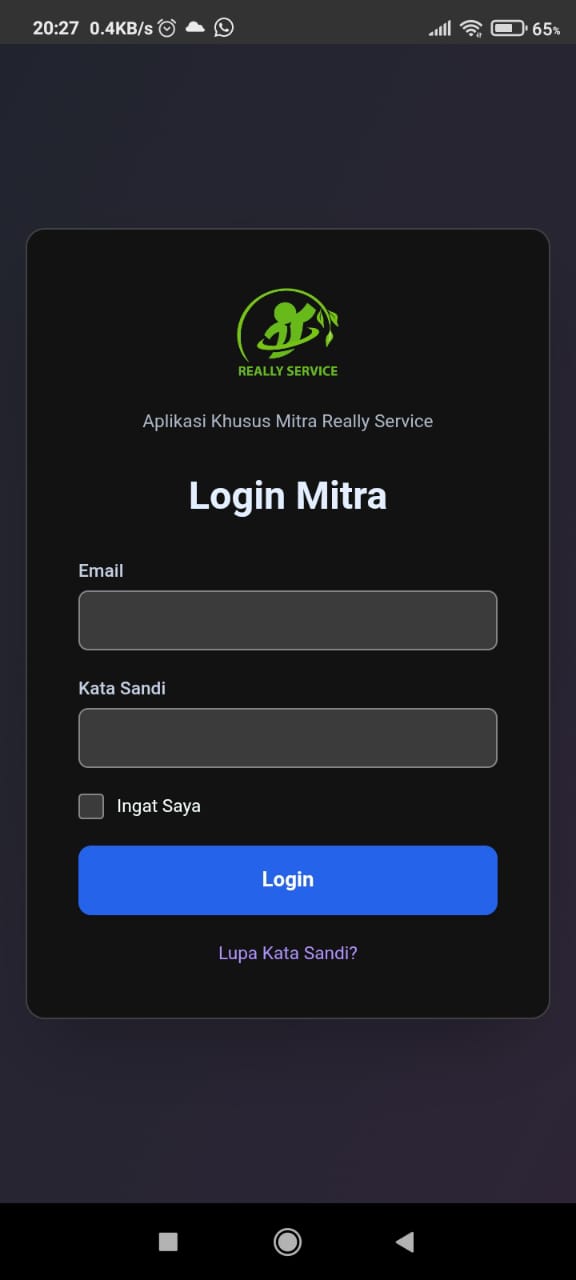Halaman percakapan Chat Pesanan
